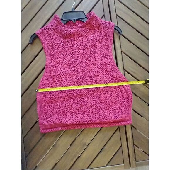 Moth Netted sleeveless top Small Pink Boho Feminine Cottagecore Y2k - Picture 5 of 8